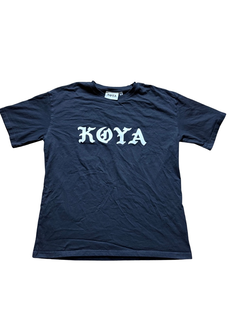 KOYA Men's Black Graphic Print Short Sleeve Crew Neck T-Shirt Size XLp